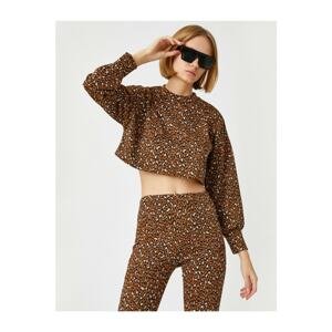 Koton Leopard Crop Sweater Women