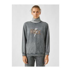 Koton Cotton Embroidered Crew Neck Sweatshirt