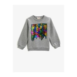 Koton Neon Motto Printed Sweatshirt Long Sleeve