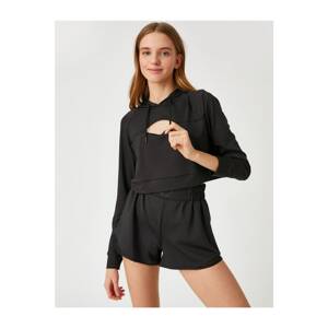 Koton Crop Hoodie Sweatshirt