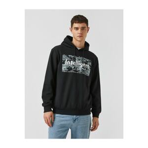 Koton Printed Hoodie Sweatshirt