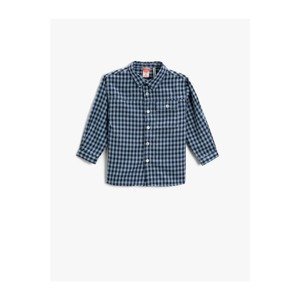 Koton Plaid Long Sleeve Shirt with Pocket Detail