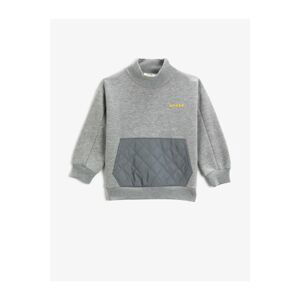 Koton Quilted Kangaroo Pocket Turtleneck Sweatshirt