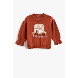 Koton Printed Crew Neck Sweatshirt Cotton