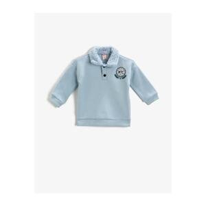 Koton Nyc Printed Collar Plush Sweatshirt Cotton