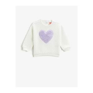 Koton Plush Heart Crew Neck Sweatshirt