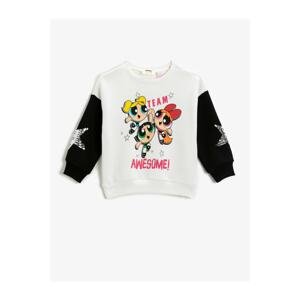 Koton Powerpuff Girls Licensed Printed Sweatshirt Star Embroidered Cotton