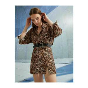 Koton Leopard Pocket Collar Collar Shirt