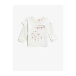 Koton Printed Ruffled Sweatshirt Cotton