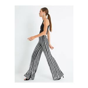 Koton High Waist Wide Leg Striped Trousers