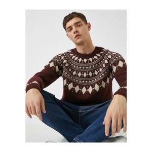 Koton Wool Raglan Sleeve Jacquard Sweater