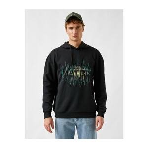 Koton Matrix Hooded Sweatshirt Licensed Printed