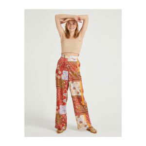 Koton Patterned Trousers Wide Leg