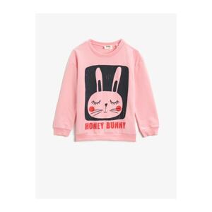 Koton Rabbit Printed Sweatshirt Cotton