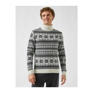 Koton Turtleneck Jacquard Sweater