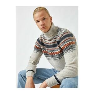 Koton Jacquard Turtleneck Sweater