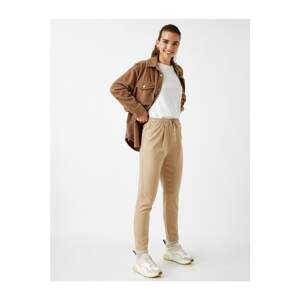 Koton Women's Camel Hair Striped Trousers