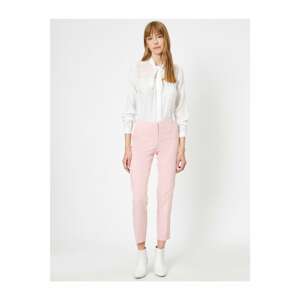 Koton Women's Pink Pocket Detailed Trousers