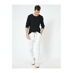 Koton Men's White Waist Tied Pocket Detailed Slim Fit Trousers