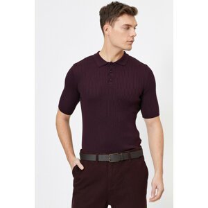 Koton Men's Purple Button Detailed Sweater