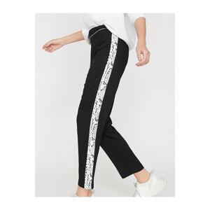 Koton Women's Black Patterned Trousers