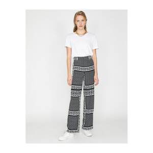 Koton Women's Black Patterned Trousers