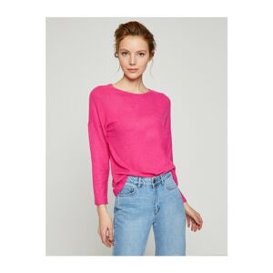 Koton Women's Pink Crew Neck Sweater