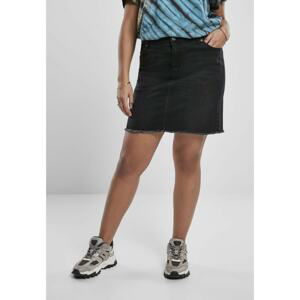 Women's denim skirt in genuine black washed