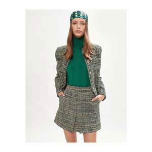 Koton High Waist Mini Tweed Skirt