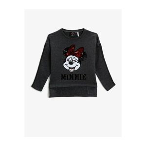 Koton Minnie Mouse Licensed Print Sweatshirt Sequin Long Sleeve