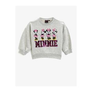 Koton Minnie Mouse Licensed Printed Sequined Sweatshirt