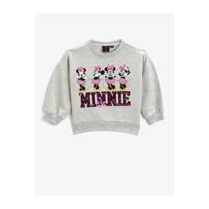 Koton Minnie Mouse Licensed Printed Sequined Sweatshirt