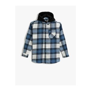 Koton Plaid Hooded Lumberjack Shirt Long Sleeve With Pocket