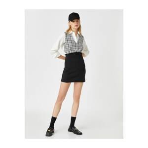 Koton Checked High Waist Mini Skirt