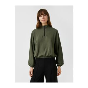 Koton Zippered Collar Sweatshirt Textured