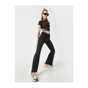 Koton High Waisted Wide Leg Trousers