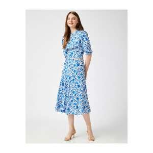 Koton Women's Blue Floral Skirt