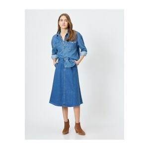 Koton Skirt - Blue - Midi
