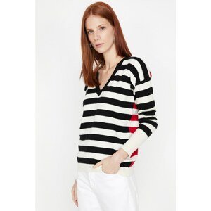 Koton Women's Black Striped Sweater