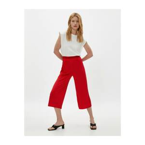 Koton Women's Red Wide Leg Pants