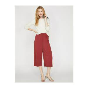 Koton Women's Claret Red Wide Leg Pants