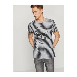 Koton Men's Gray Striped T-Shirt