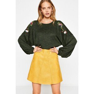 Koton Women's Green Embroidered Sweater