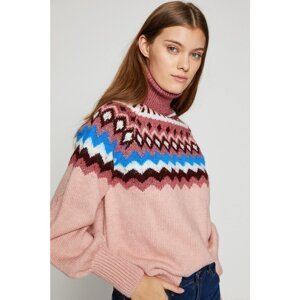 Koton Women's Pink Crew Neck Long Sleeve Sweater