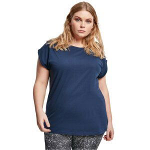 Women's T-shirt with extended shoulder navy blue