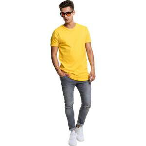 Shaped long T-shirt chrome yellow