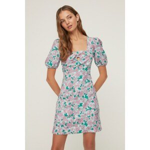 Trendyol Multicolored Floral Pattern Collar Detailed Dress