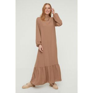 Trendyol Beige Stand Collar Dress