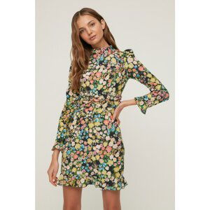 Trendyol Multicolored Waist Detailed Stand Collar Dress