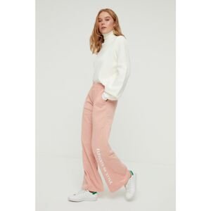 Trendyol Pink High Waist Wide Leg Print Detailed Knitted Sweatpants